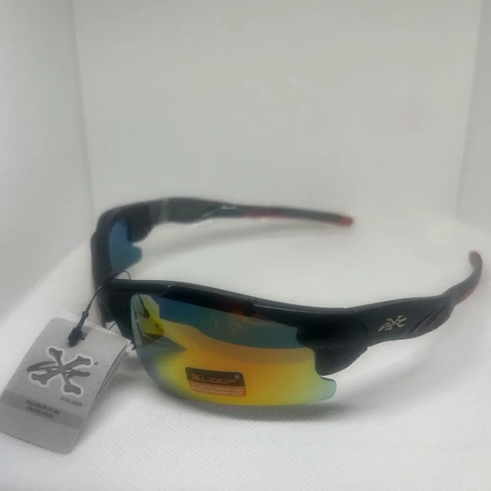 X-Loop Wrap Semi-Rimless Mens Shades Sunglasses
